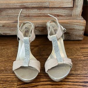 Beautiful sparkle nude shoes for prom or wedding!